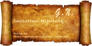Gestetner Nikolett névjegykártya